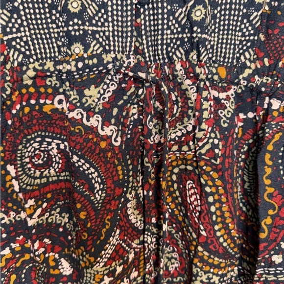 🎯 Knox Rose Maxi Dress Womens Large Night Sky Paisley Button Front Boho Cottage - Picture 6 of 9